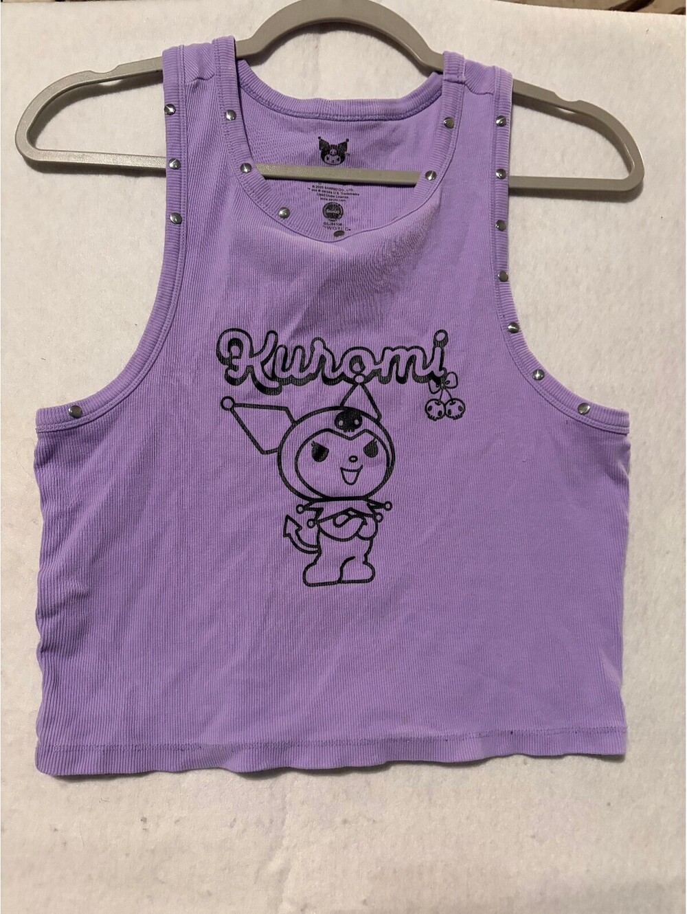 Sanrio Kuromi Purple Tank Top with Stud Details medium